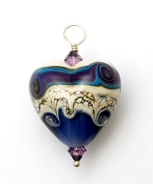 HP-11809105 - Ivory & Purple Free Style Heart Pendant