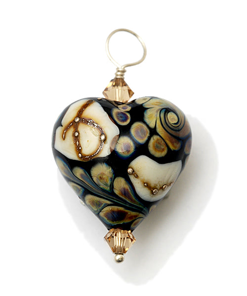 HP-11809505 - Black/Ivory & Beige Heart Pendant