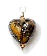 HP-11815205 - Black w/Yellow Silver Foil Heart Pendant