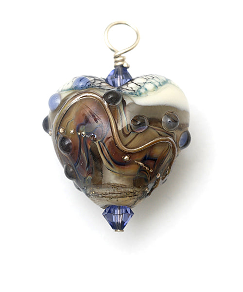 HP-11815805 - Beige & Ivory Free Style Heart Pendant