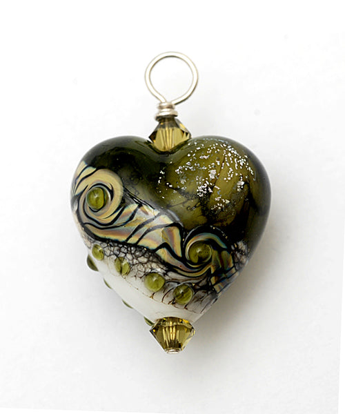 HP-11831205 - Olive Stardust Heart Pendant