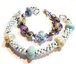 LC - Bracelet with 11600601 D  Seven Ivory w/Turquoise Rondelle Beads