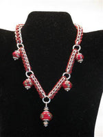 LC-10704211 - Regal Red Metallic Necklace 