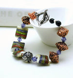 LC-10407811 - Metallic Murano Sterling Silver Copper Bracelet