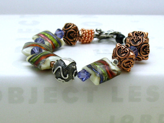 LC-10407811 - Metallic Murano Sterling Silver Copper Bracelet