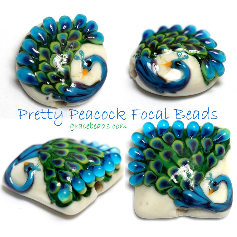 11837204 -Pretty Peacock Pillow Focal Bead
