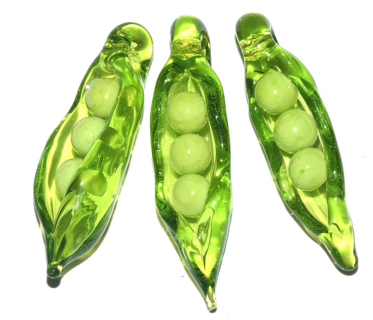 Pea Pod Glass Bead Grace Lampwork Beas