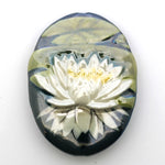 PF023040 - 30x40mm Porcelain Puffed Oval Waterlily