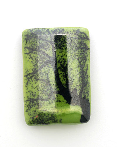 PL121824 - 18x24mm Porcelain Puffed Rectangle Green Tree