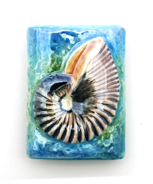 PM042432 - 24x32mm Porcelain Puffed Rectangle Nautilus
