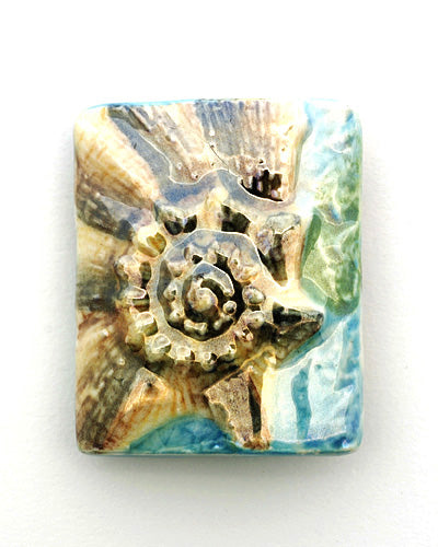 PM081824 - 18x24mm Porcelain Puffed Rectangle Conch Shell