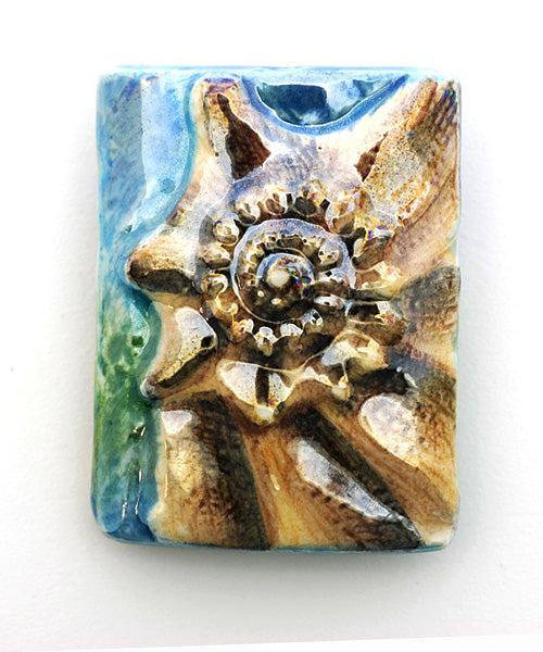 PM082432 - 24x32mm Porcelain Puffed Rectangle Conch Shell
