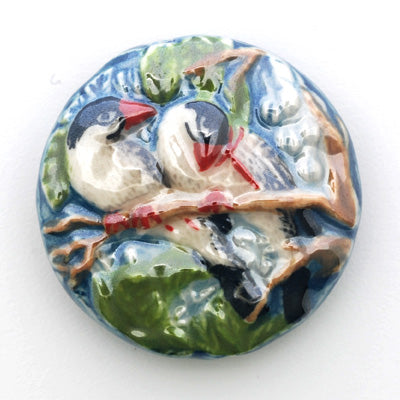 PR032400 - 24mm Porcelain Disk Twin Birds