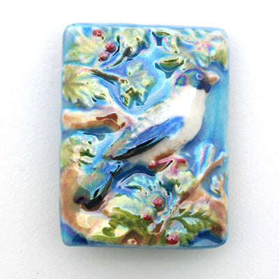 PR041824 - 18x24mm Porcelain Puffed Rectangle Bird 