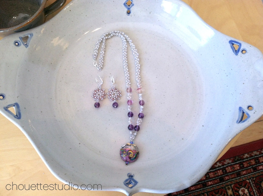LC-Purple Lentil Necklace