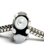 SC10001 - Large Hole Black/White Rondelle Bead