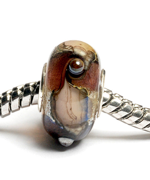 SC10003 - Large Hole Amethyst w/Silver Foil Rondelle Bead