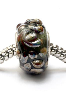 SC10017 - Large Hole Metal-colored Rose Rondelle Bead