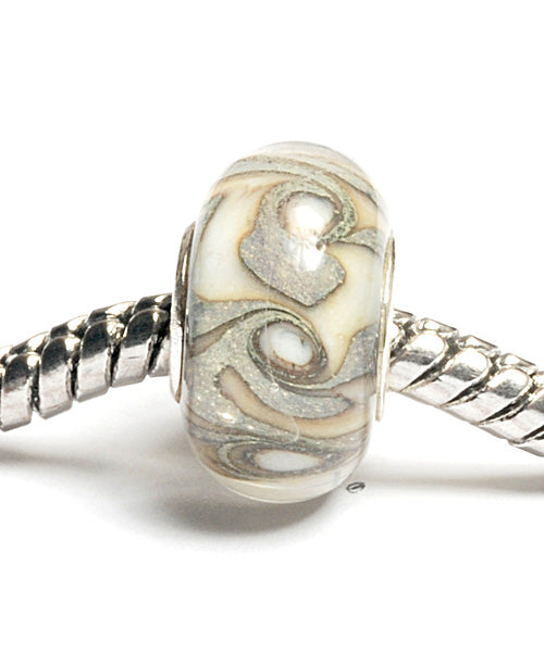 SC10018 - Large Hole Ivory w/Crystal Clear Rondelle Bead