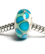 SC10023 - Large Hole Ivory w/Green Dots Rondelle Bead