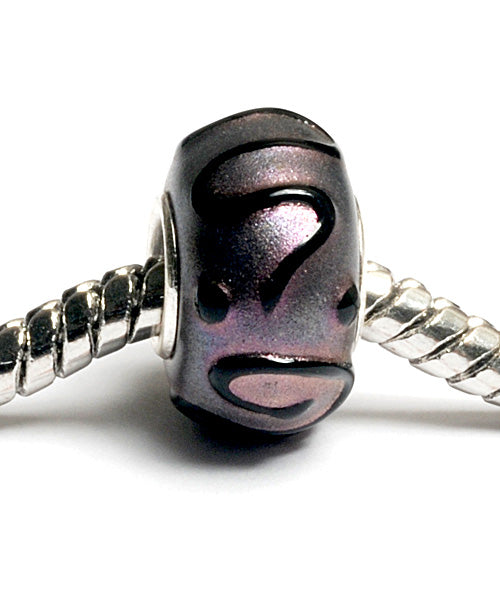 SC10024 - Large Hole Light Purple Pearl Surface Rondelle Bead