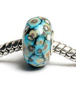 SC10043 - Large Hole Turquoise w/Dots Rondelle Bead