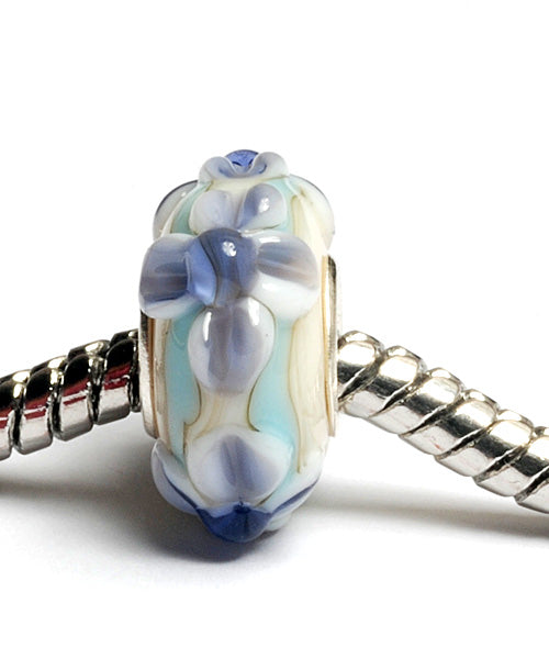 SC10059 - Large Hole Ivory w/Turquoise Rondelle Bead