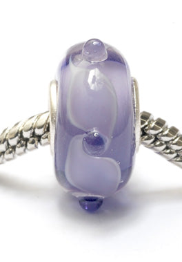 SC10073 - Large Hole Light Purple w/Dot Rondelle Bead