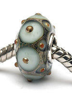 SC10103 - Large Hole Moss Green w/Metal Dots Rondelle Bead