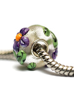 SC10108 - Large Hole Purple w/Orange Flora Rondelle Bead