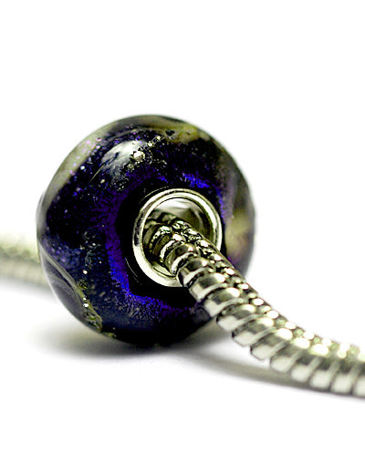 SC10109 - Large Hole Indigo Night Celestial Rondelle Bead