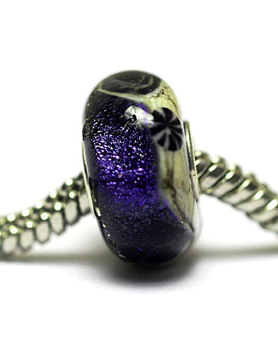 SC10109 - Large Hole Indigo Night Celestial Rondelle Bead