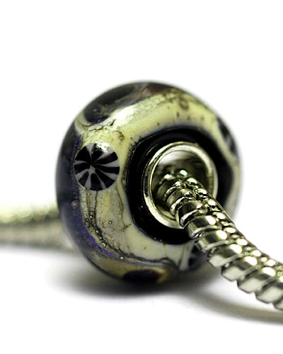 SC10109 - Large Hole Indigo Night Celestial Rondelle Bead