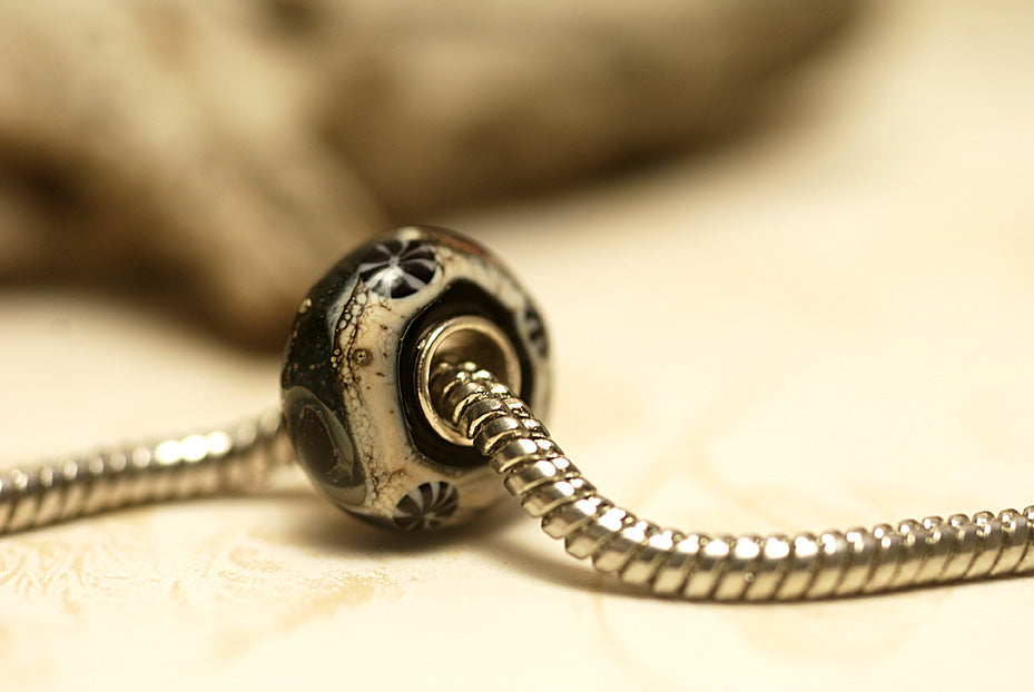SC10109 - Large Hole Indigo Night Celestial Rondelle Bead