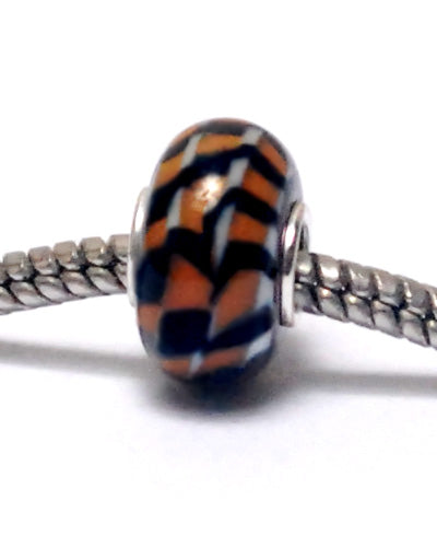 SC10114 - Large Hole Tiger Stripes Rondelle Bead
