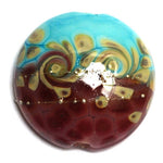 LimitedSO - Limited Quantity Turquoise & Amethyst w/Beige Lentil Focal Bead