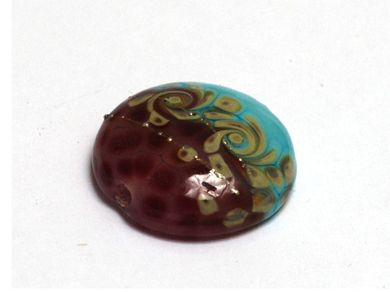 LimitedSO - Limited Quantity Turquoise & Amethyst w/Beige Lentil Focal Bead