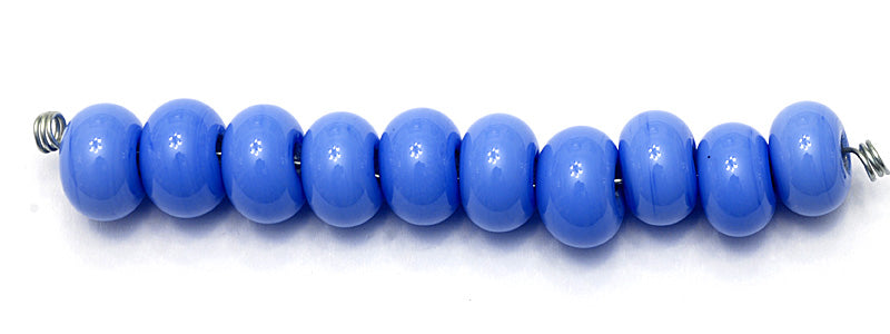 SP003 - Ten Opaque Violet Blue Rondelle Spacer Beads
