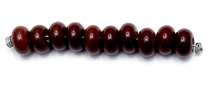 SP008 - Ten Opaque Burgundy Red Rondelle Spacer Beads