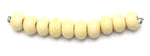 SP009 - Ten Opaque Cream Rondelle Spacer Beads