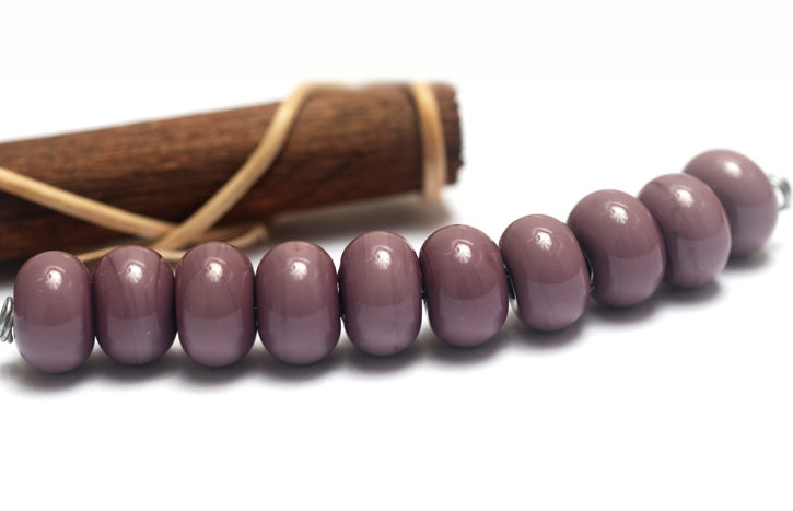 SP011 - Ten Opaque Light Plum Spacer Beads