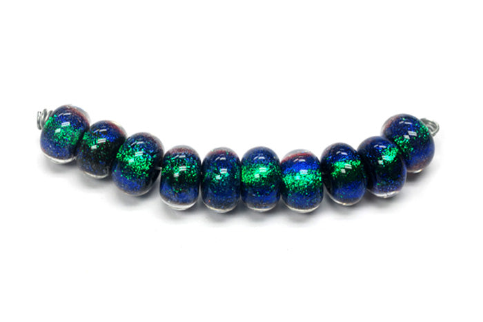 SP016 - Ten Emerald Dichroic Spacer Beads