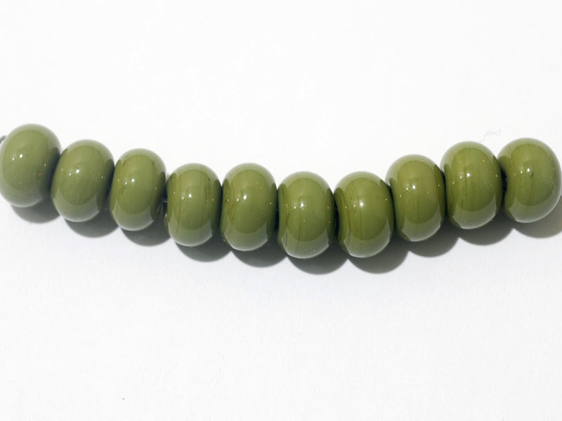 SP020 - Ten Opaque Moss Spacer Beads