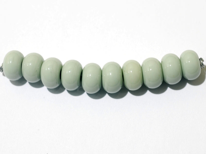 SP021 - Ten Opaque Eucalyptus Spacer Beads