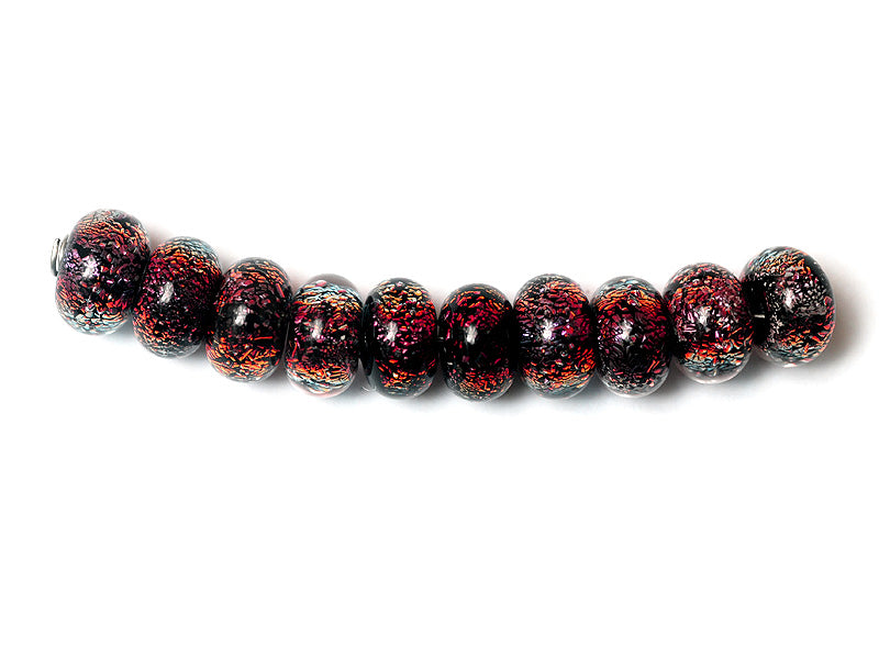 SP022 - Ten Hot Lava Dichroic Spacer Beads