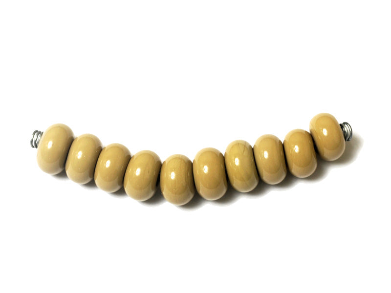 SP025 - Ten Opaque Taupe Rondelle Spacer Beads