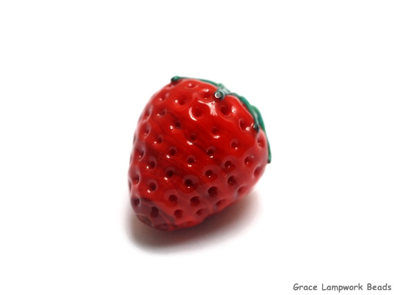 Handmade Lampwork 3D Strawberry Beads 