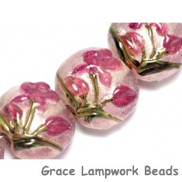 10109312 - Four Fuchsia Flower Lentil Beads