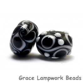 10200801 - Black & White Roundel Venetian Glass Beads