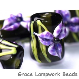 10205703 - Six Purple Iris Mini Kalera Beads